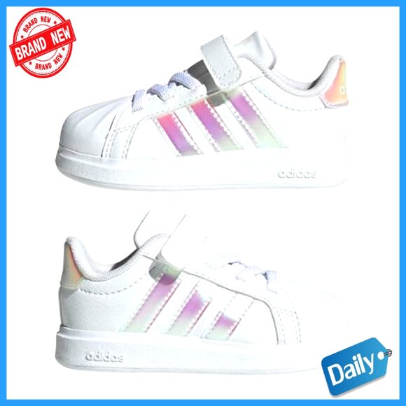 Cnuiaeg Kids Mesh Hook-and-Loop Sneakers,Solid Color Running  Size 4 Sneakers with Hook-and-Loop Strap, Durable Shell-Toe Design